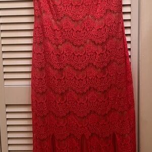 Betsy & Adam Pink and Cream Dress